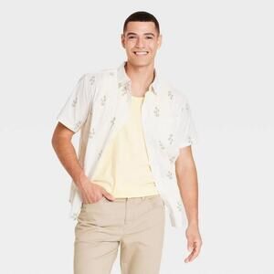 Men's Regular Fit Short Sleeve Poplin Button-Down Shirt - Goodfellow & Co